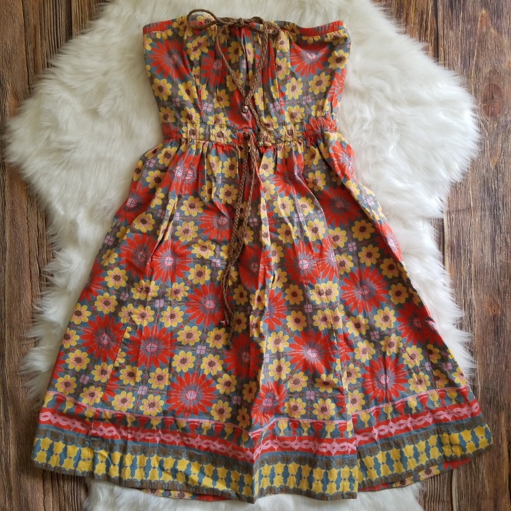Plenty Tracy Reese Halter Dress Floral Red Sz 0